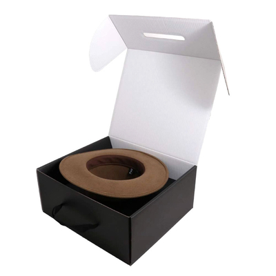Grosgrain Menangani Kotak Hadiah Keras SGS ROHS Flip Top Gift Box