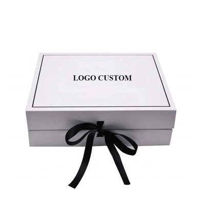 Kain LV Disesuaikan Hadiah Lipat Kotak Pita Hardpaper Karton Kotak Hadiah Flip Top String Pita Pegangan Kotak Kertas Datar