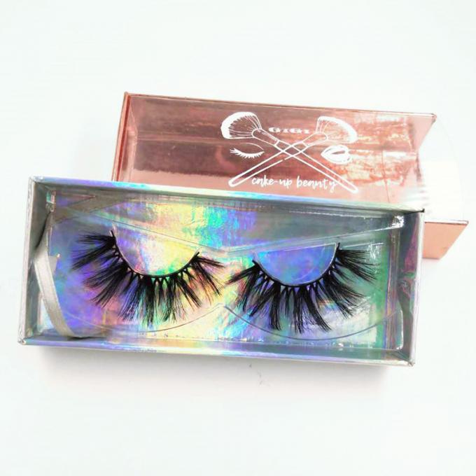 Holographic Paper Flip Top Eyelash Magnetic Box Dengan Ribbon Handle 1