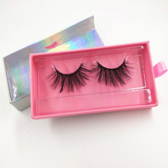 Holographic Paper Flip Top Eyelash Magnetic Box Dengan Ribbon Handle 0