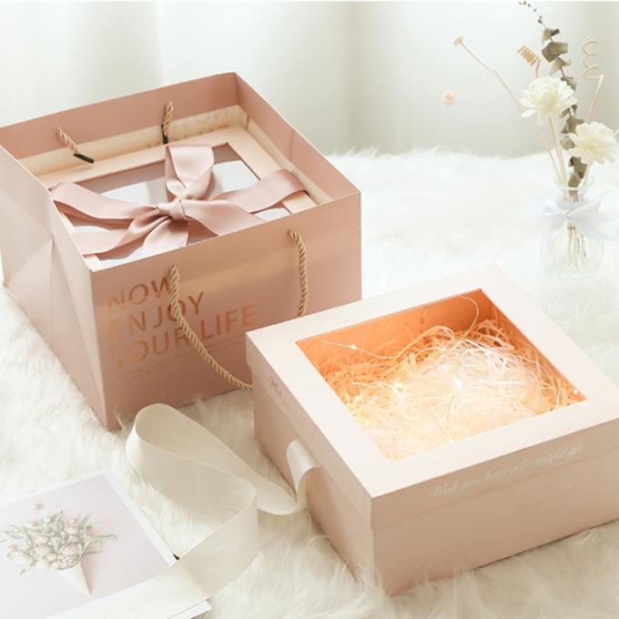 20*12cm Kotak Presentasi Bunga Karton Dengan Tutup UV Varnish 2