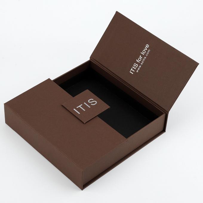 157g C2s Flip Top Magnetic Jewelry Packaging Box Hot Stamping SGS 1
