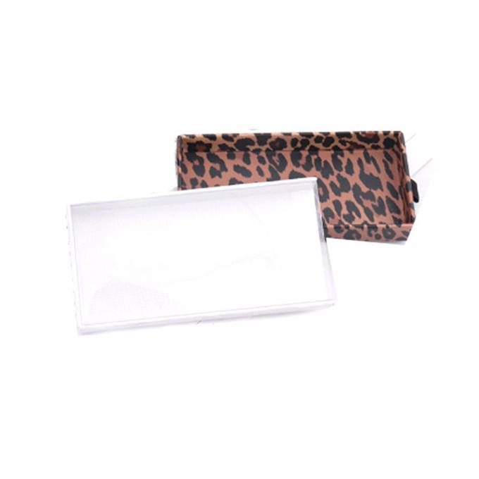 300dpi Eyelash Magnetic Box PET Transparan Leopard Window Gift Boxes 2