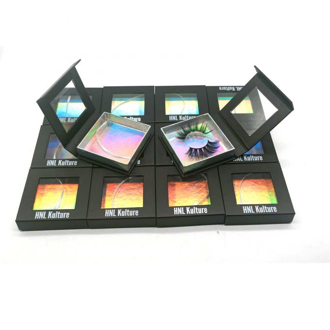 600gsm Eye Lash Magnetic Window Box Kemasan Pencetakan UV 0