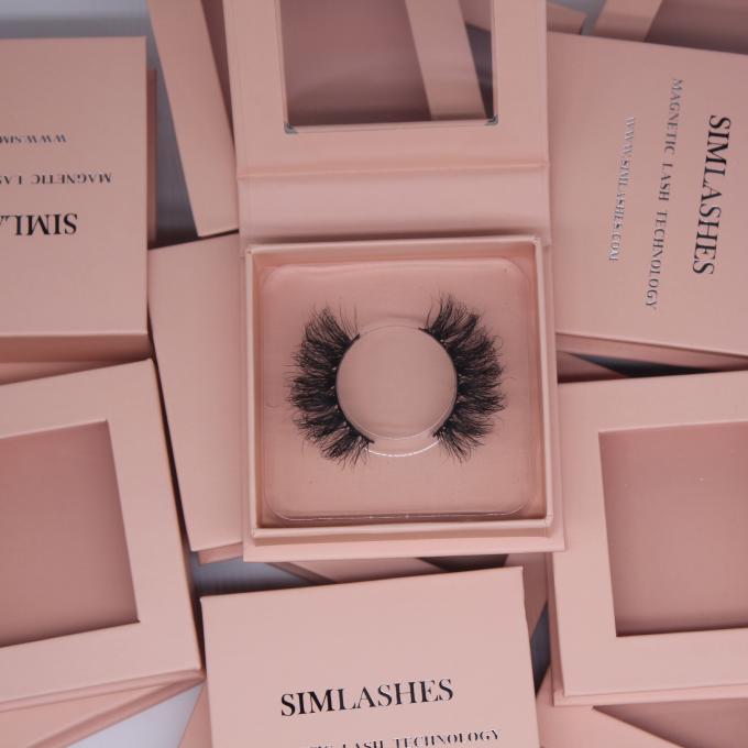 600gsm Eye Lash Magnetic Window Box Kemasan Pencetakan UV 1