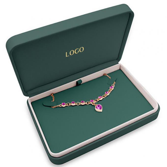 Velvet Emerald PU Leather Kotak Kemasan Perhiasan Mewah OEM ODM 2