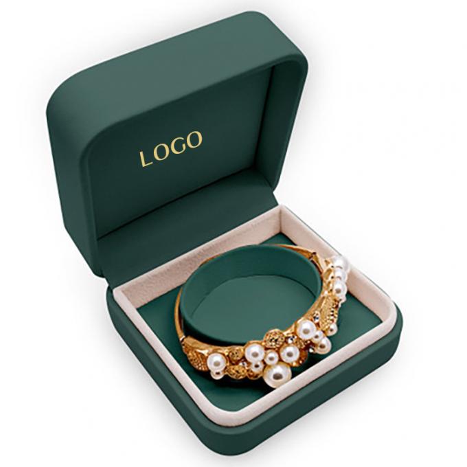 Velvet Emerald PU Leather Kotak Kemasan Perhiasan Mewah OEM ODM 1