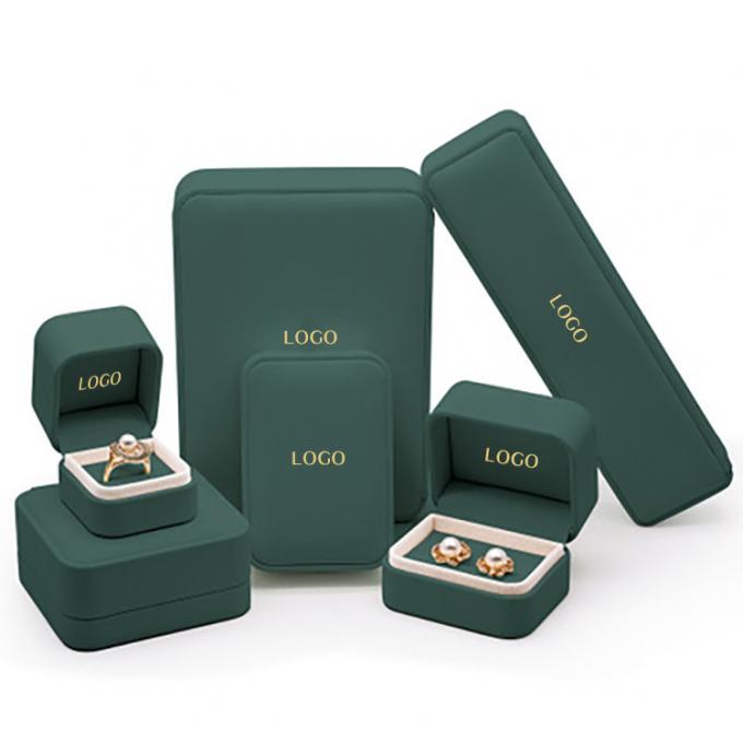Velvet Emerald PU Leather Kotak Kemasan Perhiasan Mewah OEM ODM 0