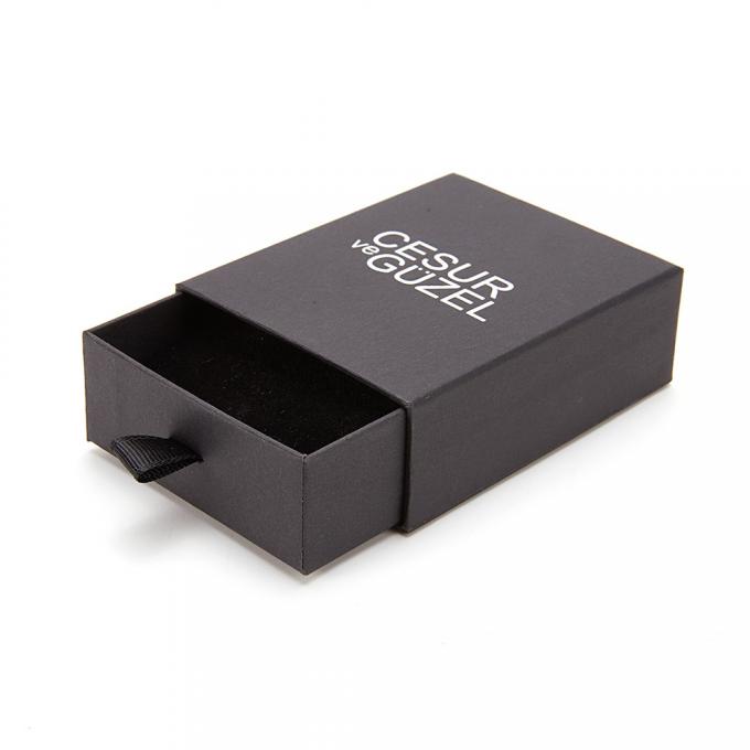 Kotak Perhiasan Magnetik Kulit Mewah Hitam 157gsm EVA Sponge Inlay 3