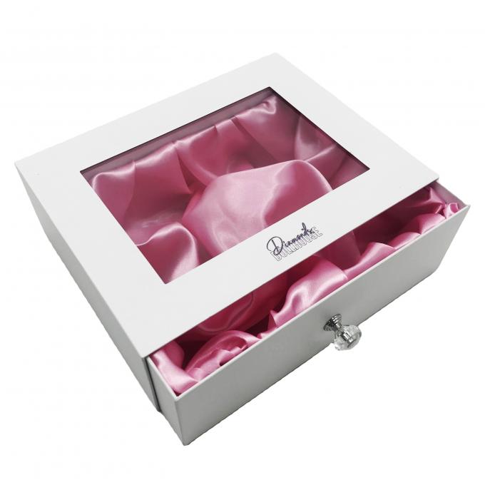 130g Fancy Paper Drawer Gift Boxes Silk Insert Cardboard Cosmetic Boxes 0
