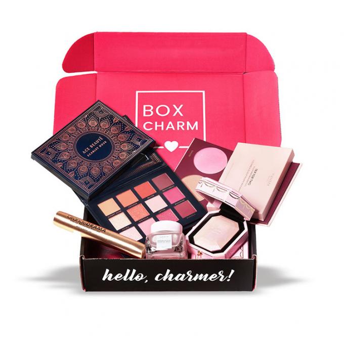 PDF AI Pink Cardboard Flip Kotak Kertas Kemasan Kosmetik Lapisan Berair 3