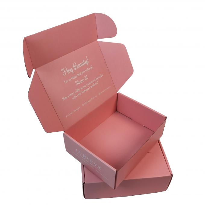 PDF AI Pink Cardboard Flip Kotak Kertas Kemasan Kosmetik Lapisan Berair 0