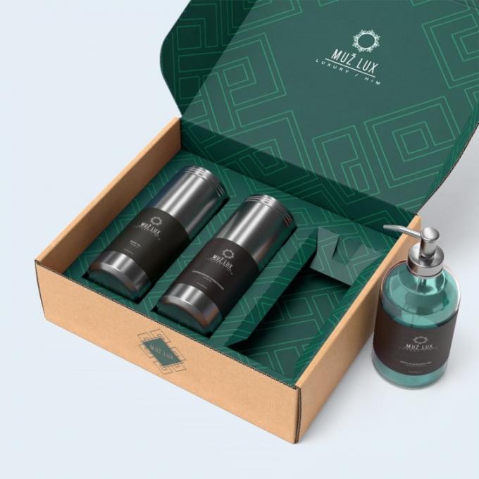 2.5mm Kertas Parfum Kemasan Kotak Hadiah Datar Dengan Lids Water Varnishing 2