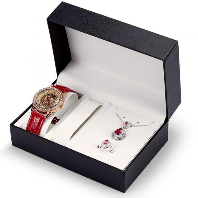 F Flute Karton Kemasan Watch Gift Boxes Flocking Insert 0