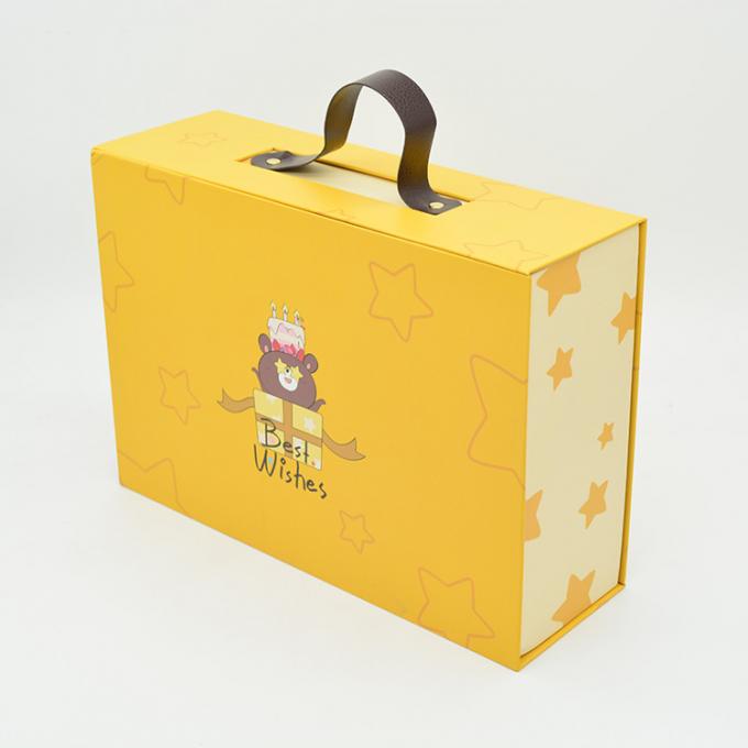 Grosir kustom ulang tahun koper berbentuk kotak hadiah anak-anak magnet kardus kotak hadiah dengan 3d pop up dan menangani 0